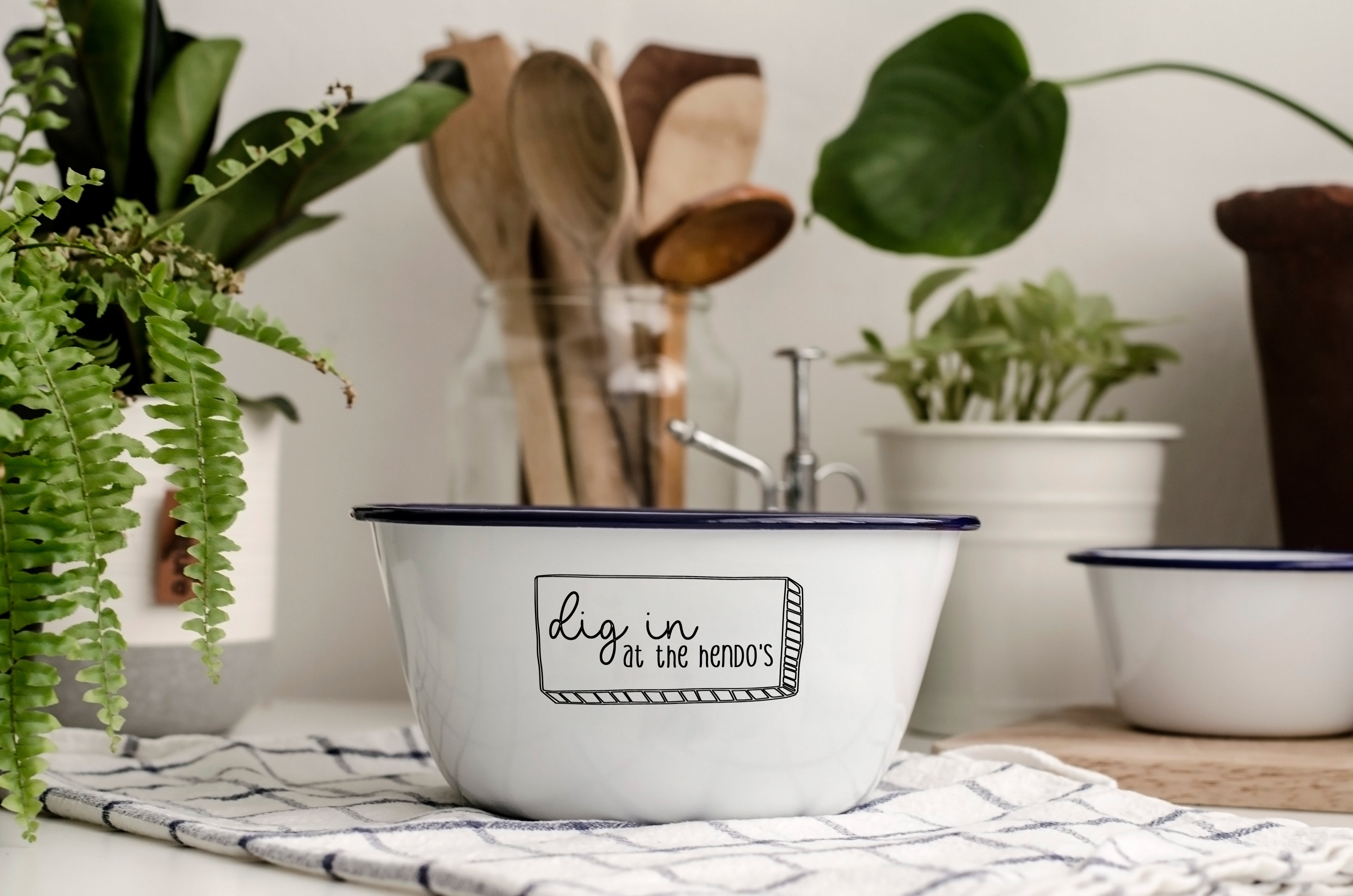 Dig In - Engraved Enamelware - One Mama One Shed