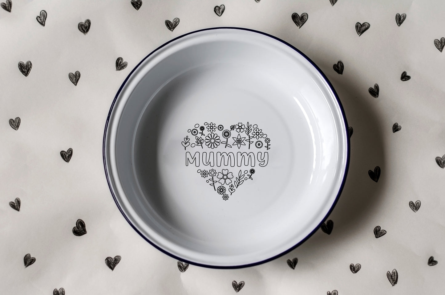 Personalised Floral Heart Enamelware - One Mama One Shed