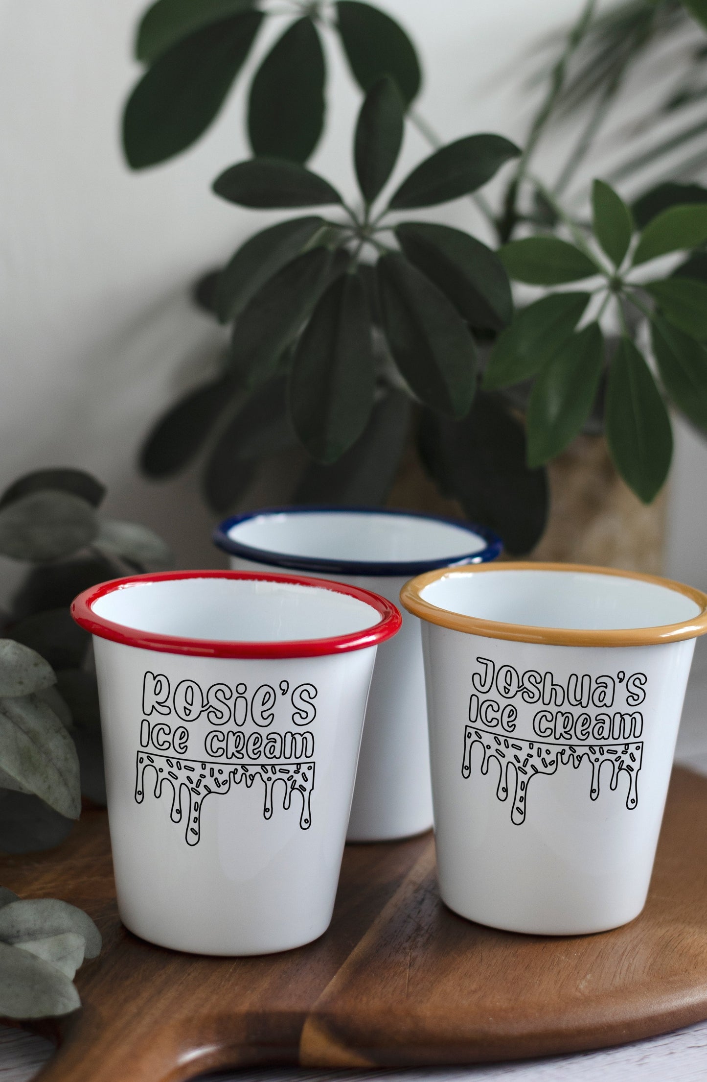 Personalised Ice Cream Tub - Engraved Enamel Mini Tumbler - One Mama One Shed