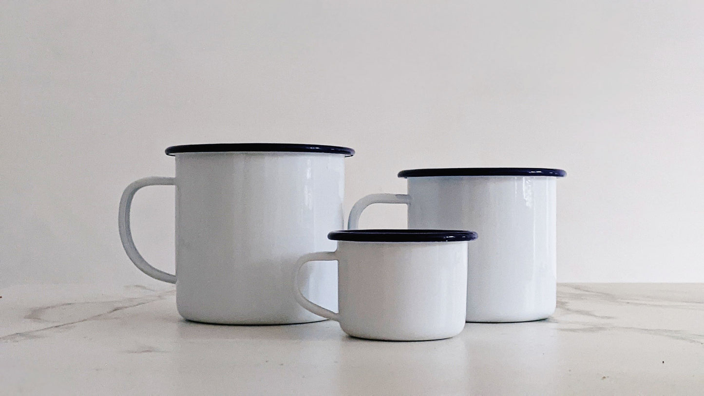 Monogram Mug - Engraved Enamel Mug - One Mama One Shed