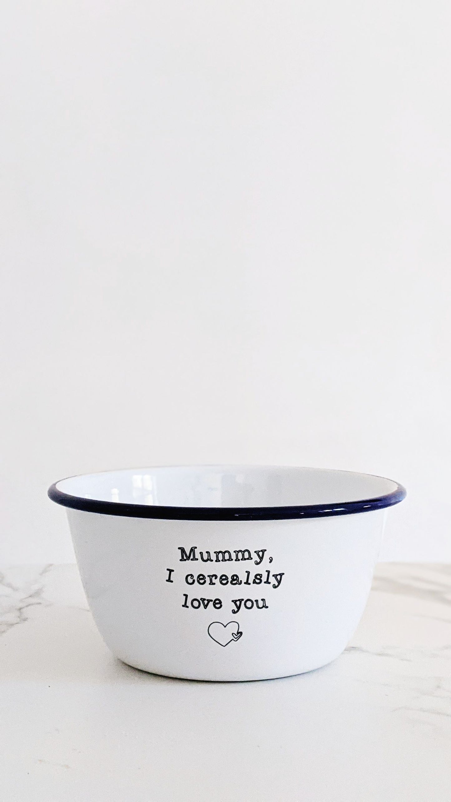 Personalised I Cerealsly Love You - Engraved Enamel Breakfast Bowl - One Mama One Shed