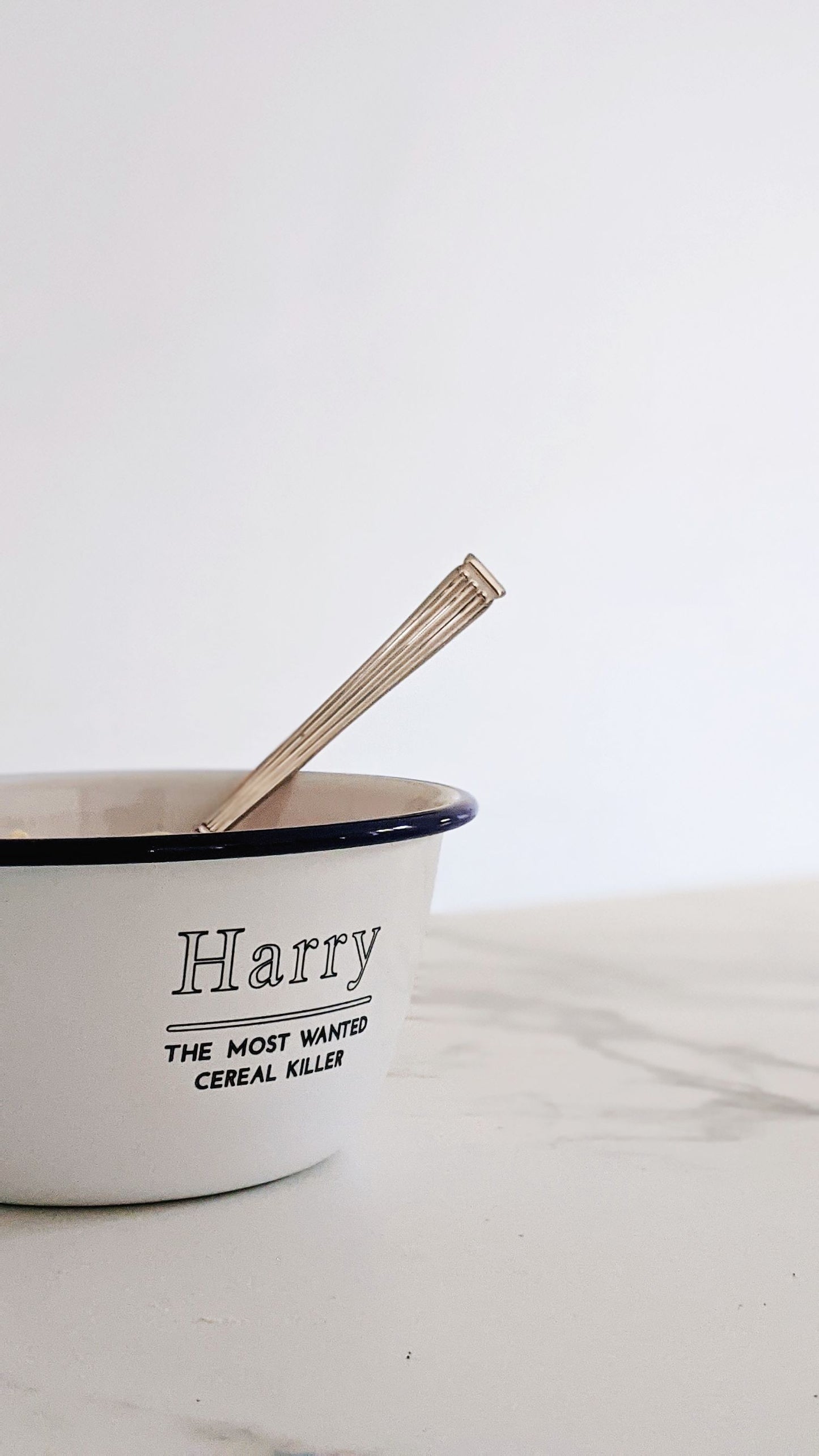 Personalised Cereal Killer - Engraved Enamel Breakfast Bowl - One Mama One Shed