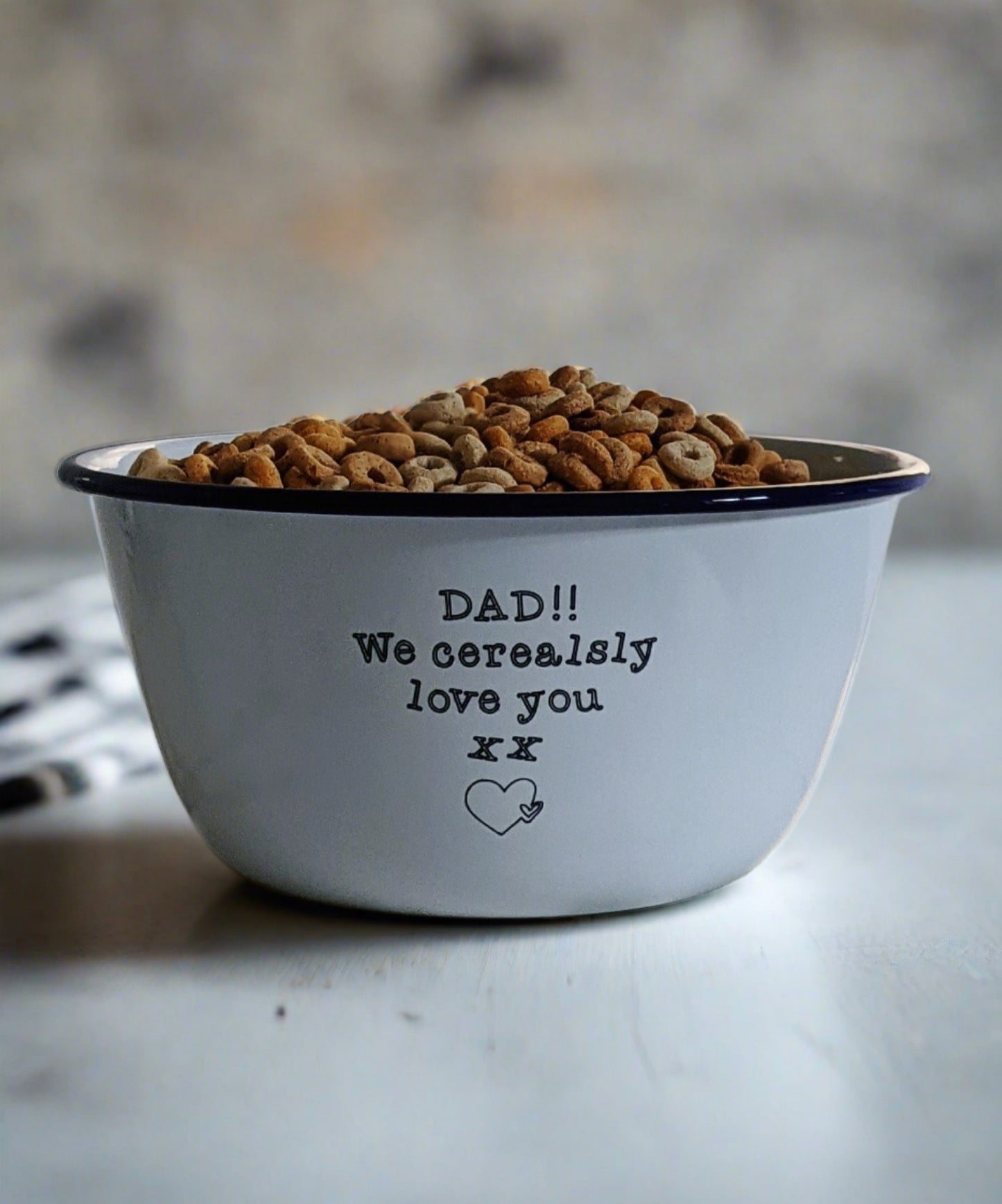 Personalised I Cerealsly Love You - Engraved Enamel Breakfast Bowl - One Mama One Shed