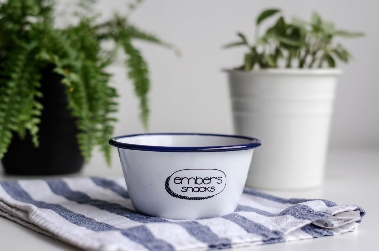 Personalised Snack Bowl - Engraved Enamel Bowl - One Mama One Shed