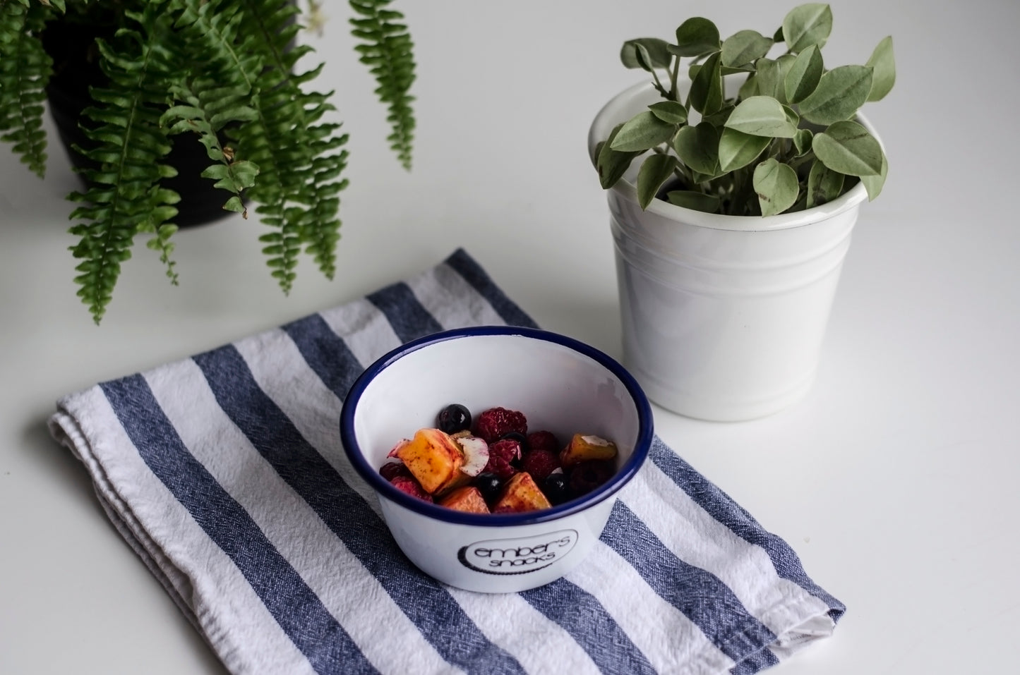 Personalised Snack Bowl - Engraved Enamel Bowl - One Mama One Shed