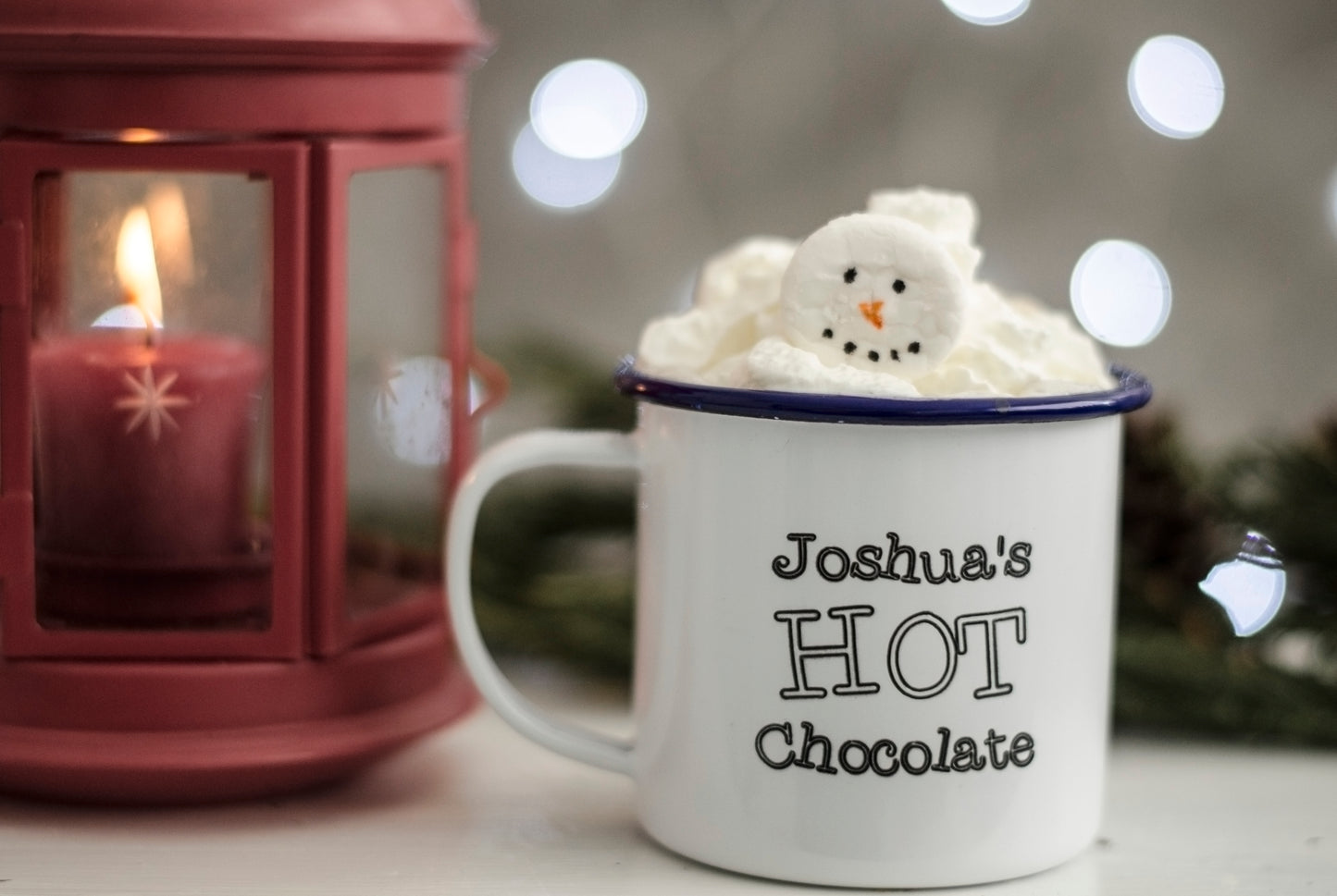 Hot Chocolate - Engraved Enamel Mug - One Mama One Shed