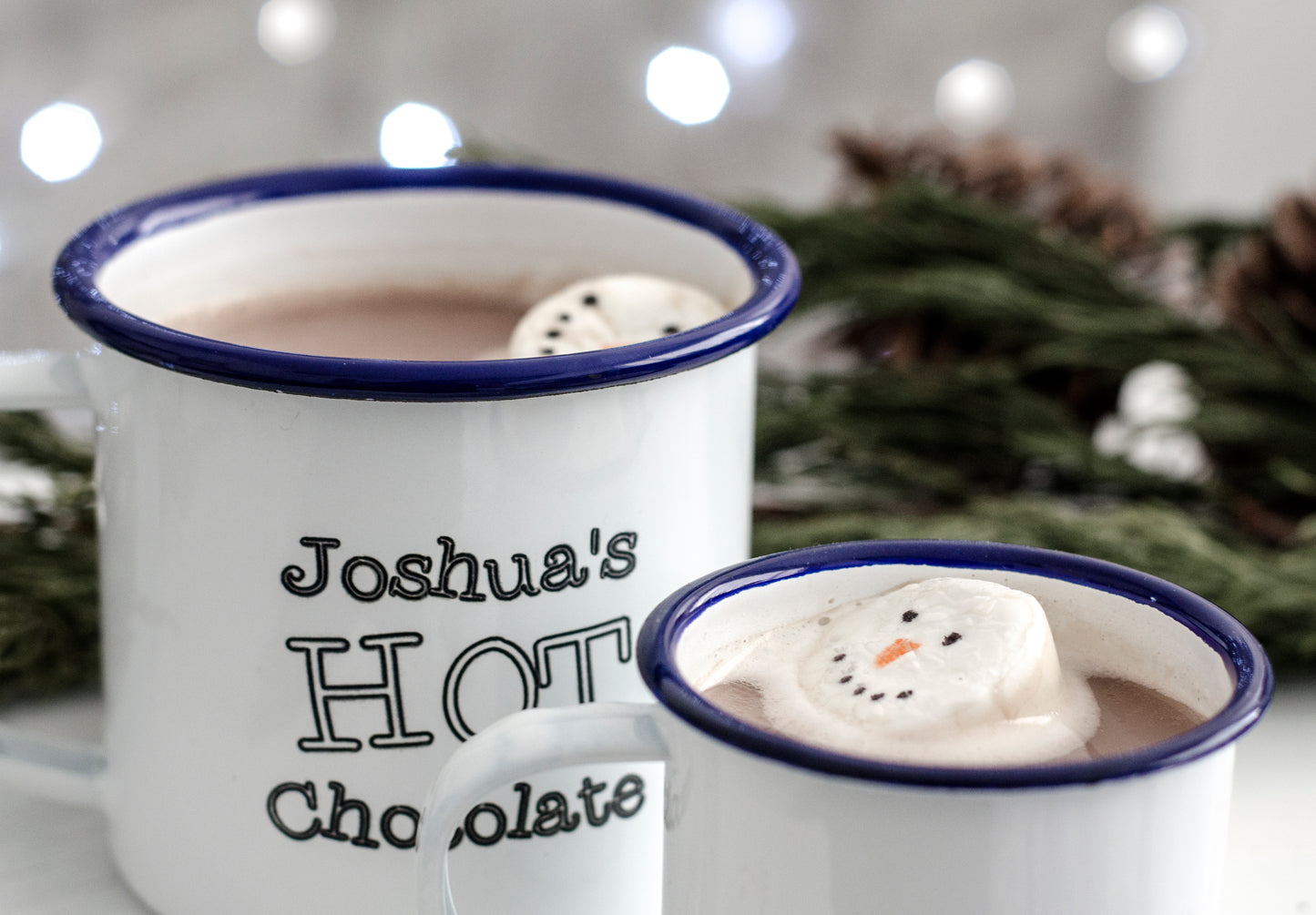 Hot Chocolate - Engraved Enamel Mug - One Mama One Shed