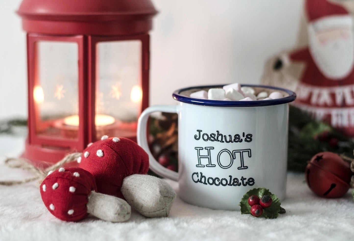 Hot Chocolate - Engraved Enamel Mug - One Mama One Shed