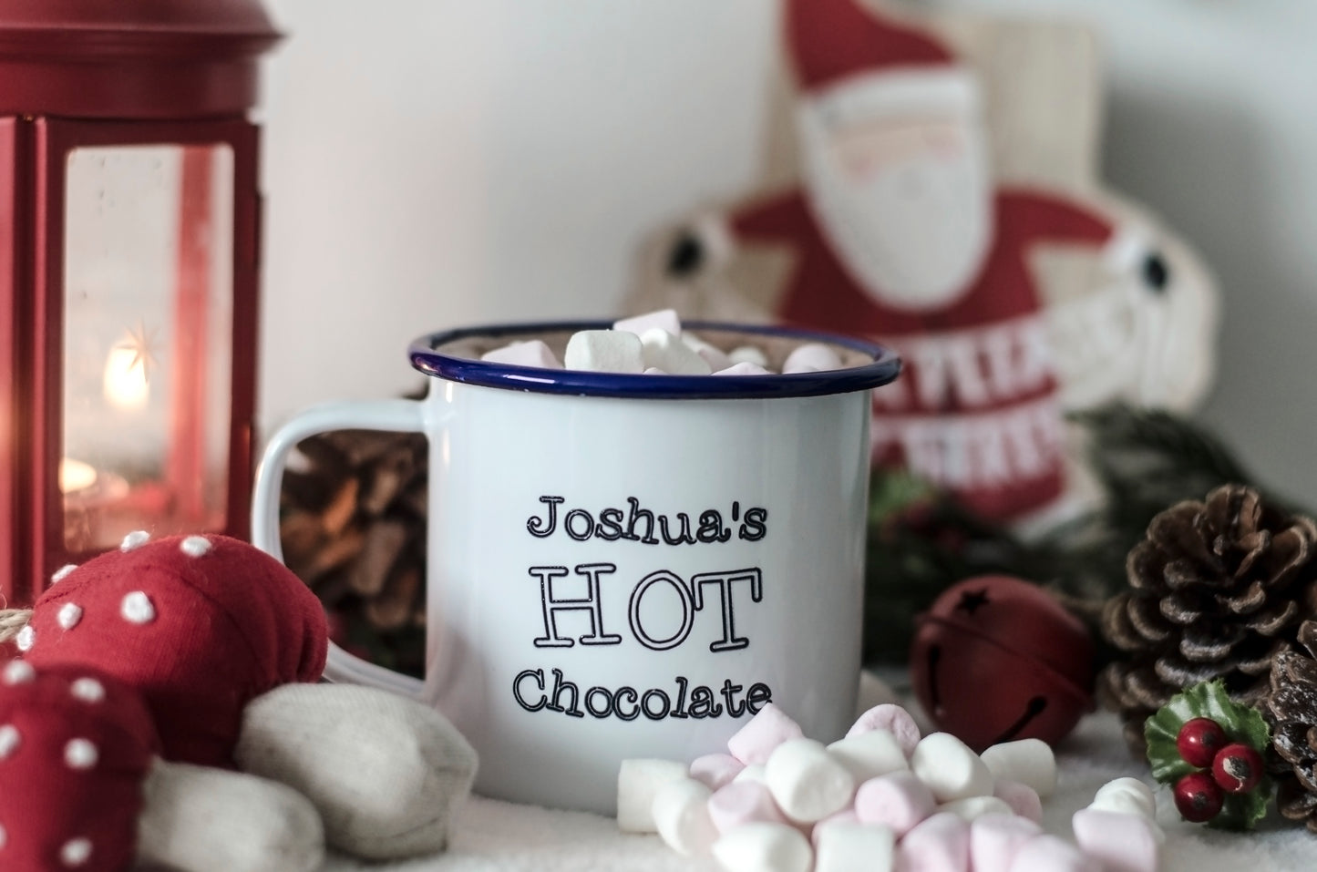 Hot Chocolate - Engraved Enamel Mug - One Mama One Shed