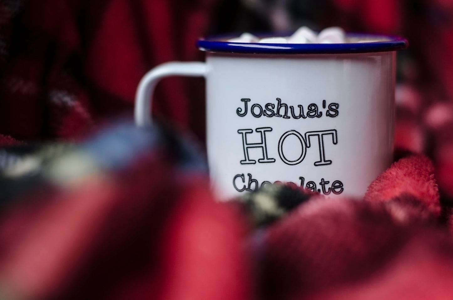 Hot Chocolate - Engraved Enamel Mug - One Mama One Shed