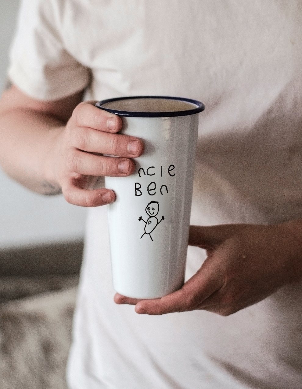 Your Child's Drawing - Engraved Enamel Tumbler - One Mama One Shed