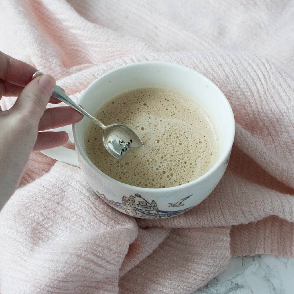 Coffee - Hand Stamped Vintage Coffee Spoon - One Mama One Shed