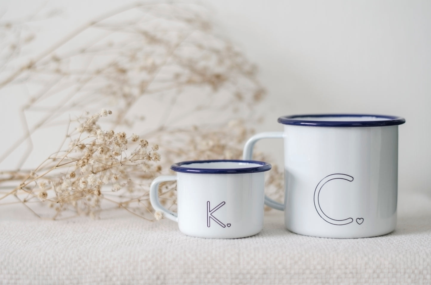 Monogram Mug - Engraved Enamel Mug - One Mama One Shed
