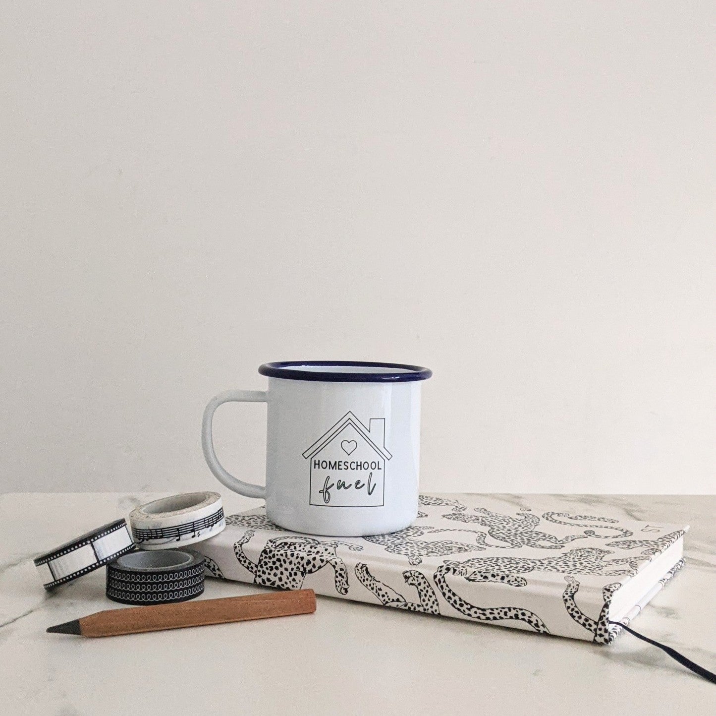 Homeschool Fuel - Engraved Enamel Mug - One Mama One Shed