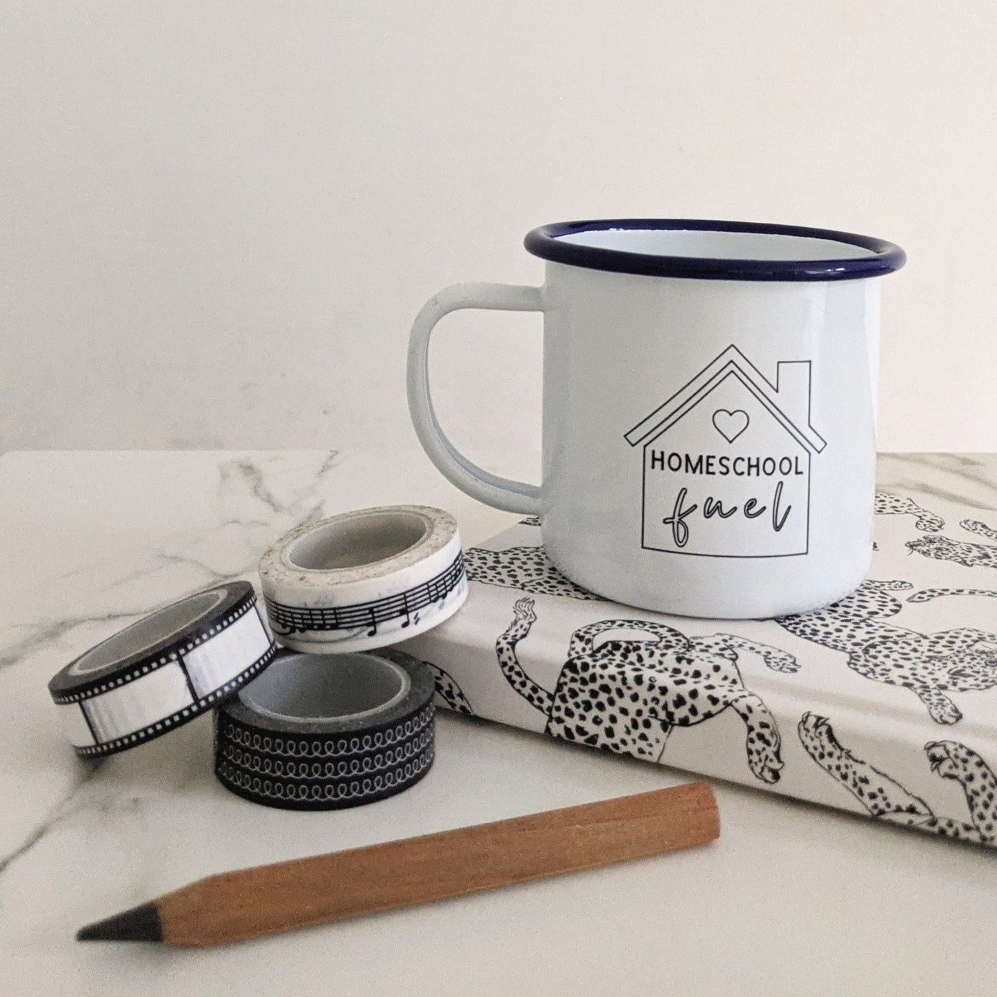 Homeschool Fuel - Engraved Enamel Mug - One Mama One Shed