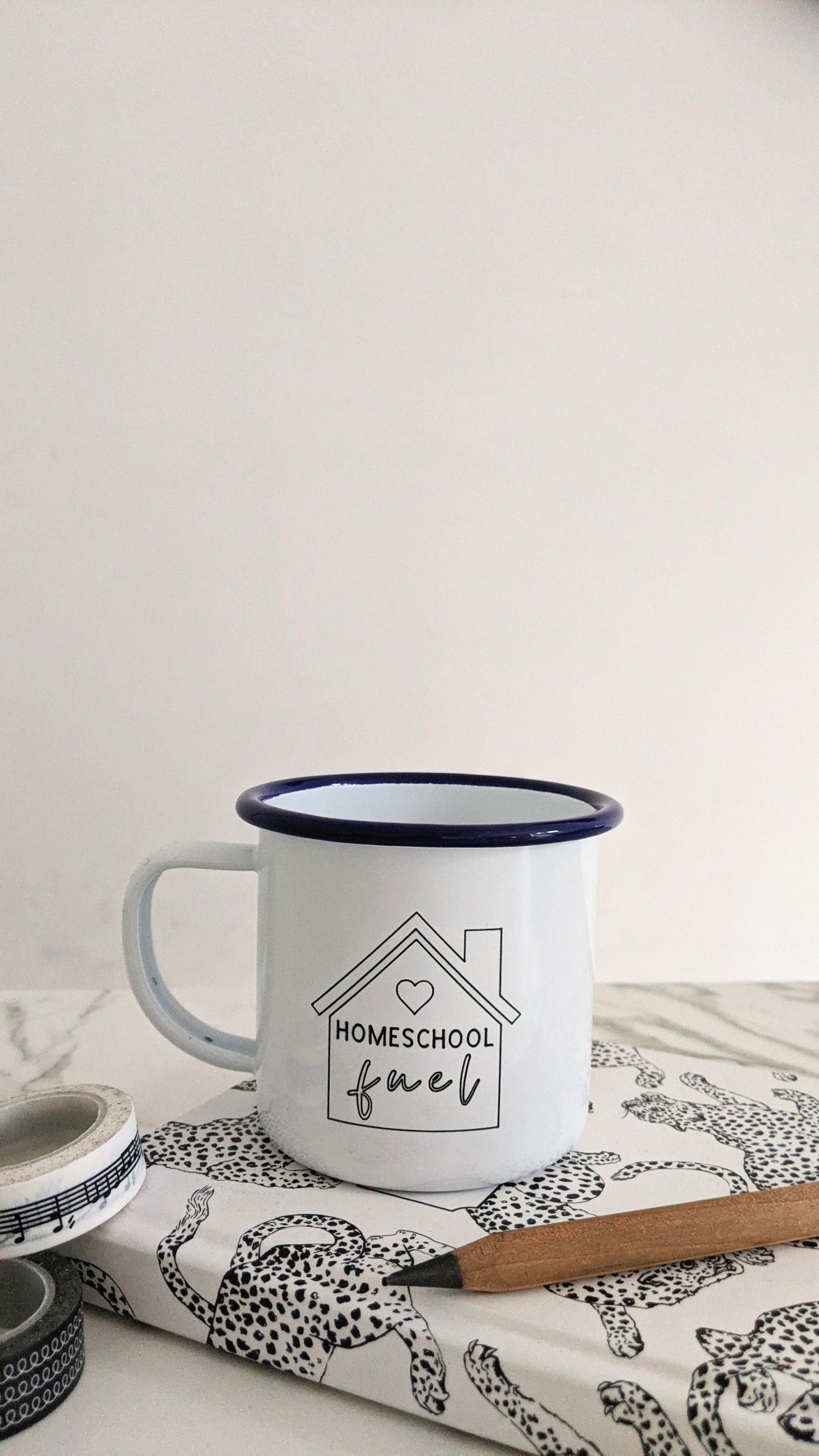 Homeschool Fuel - Engraved Enamel Mug - One Mama One Shed