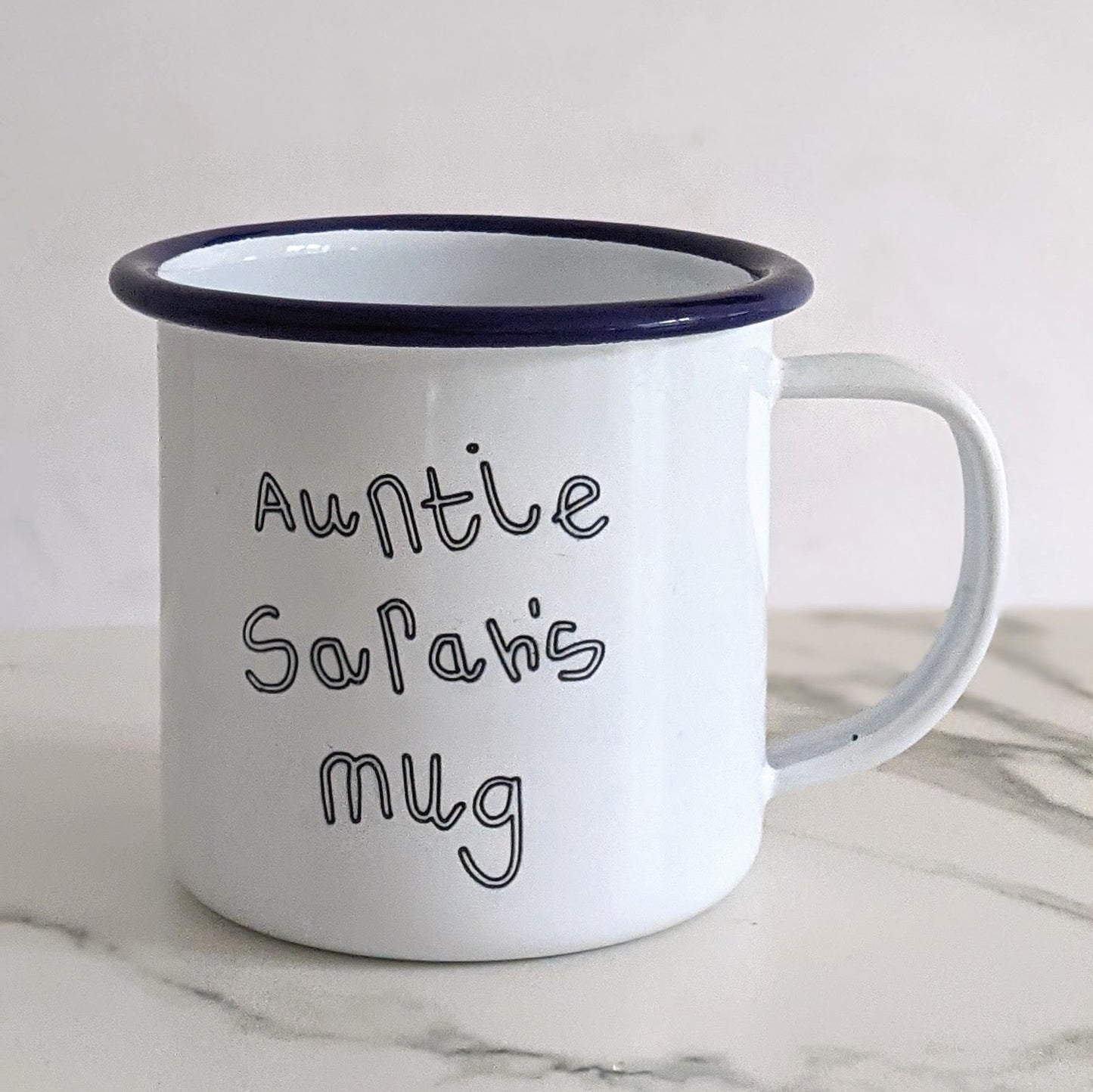 Your Child's Drawing - Engraved Enamel Mug - One Mama One Shed