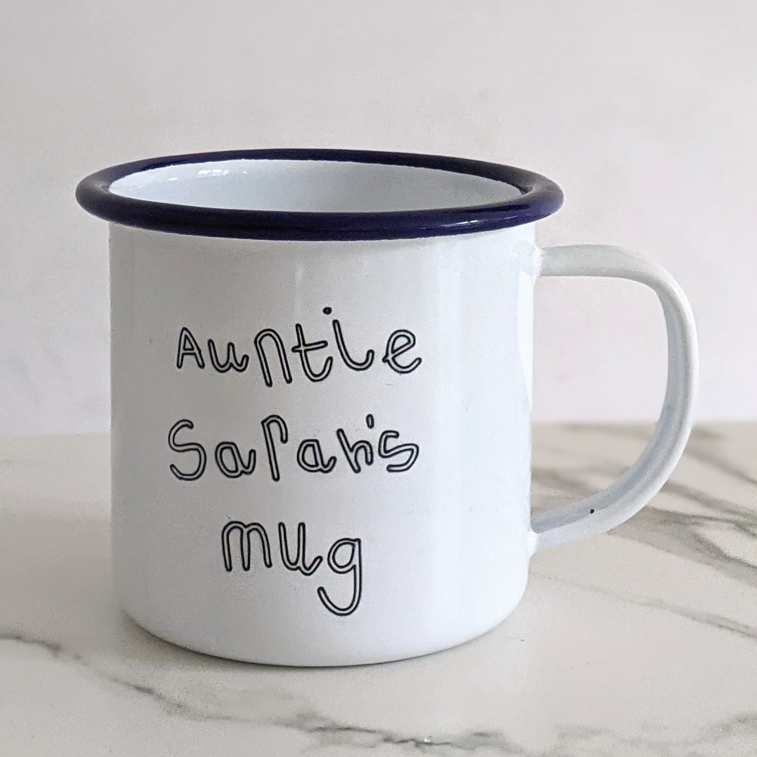 Your Child's Drawing - Engraved Enamel Mug - One Mama One Shed