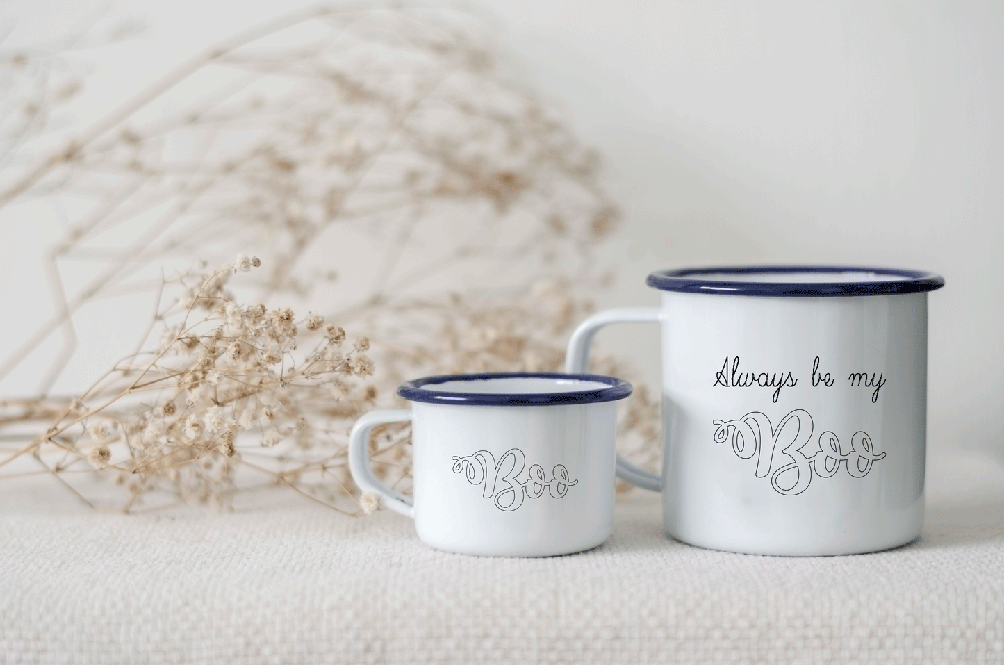 Always Be My Boo - Limited Edition Halloween Engraved Enamel Mug - One Mama One Shed