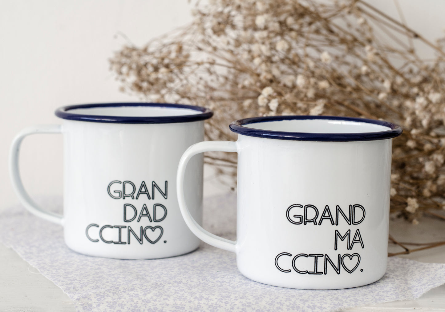 Grandmaccino - My Ccino Mugs For Grandmothers - Engraved Enamel Mug - One Mama One Shed