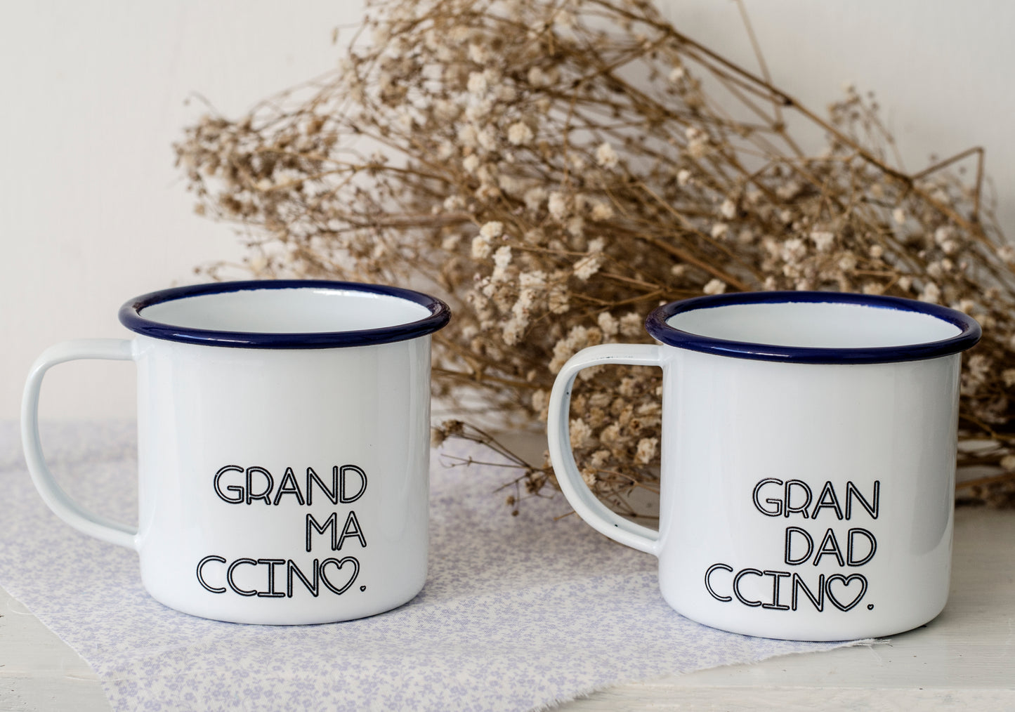 Grandadccino - My Ccino Mugs For Grandfathers - Engraved Enamel Mug - One Mama One Shed