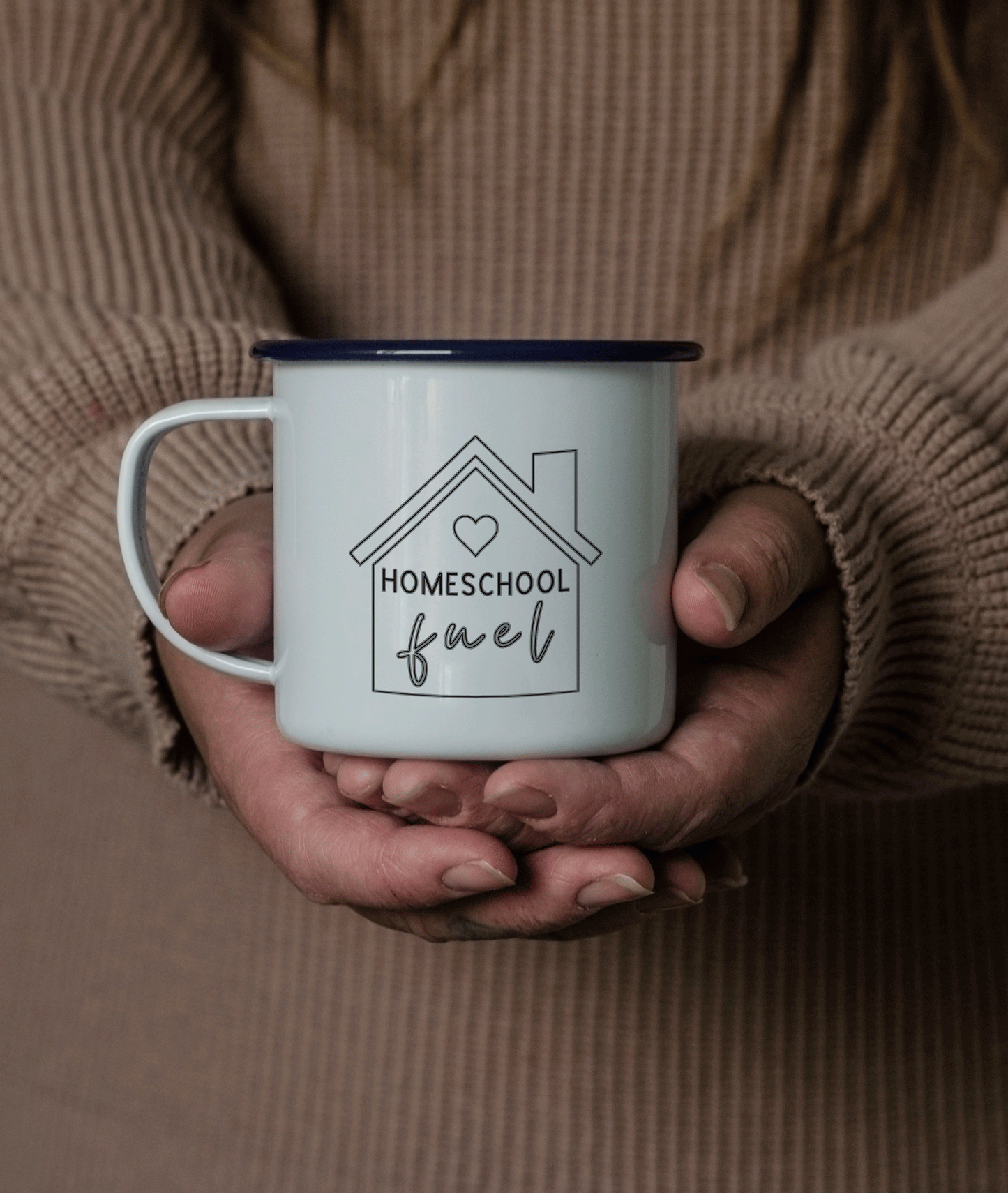 Homeschool Fuel - Engraved Enamel Mug - One Mama One Shed