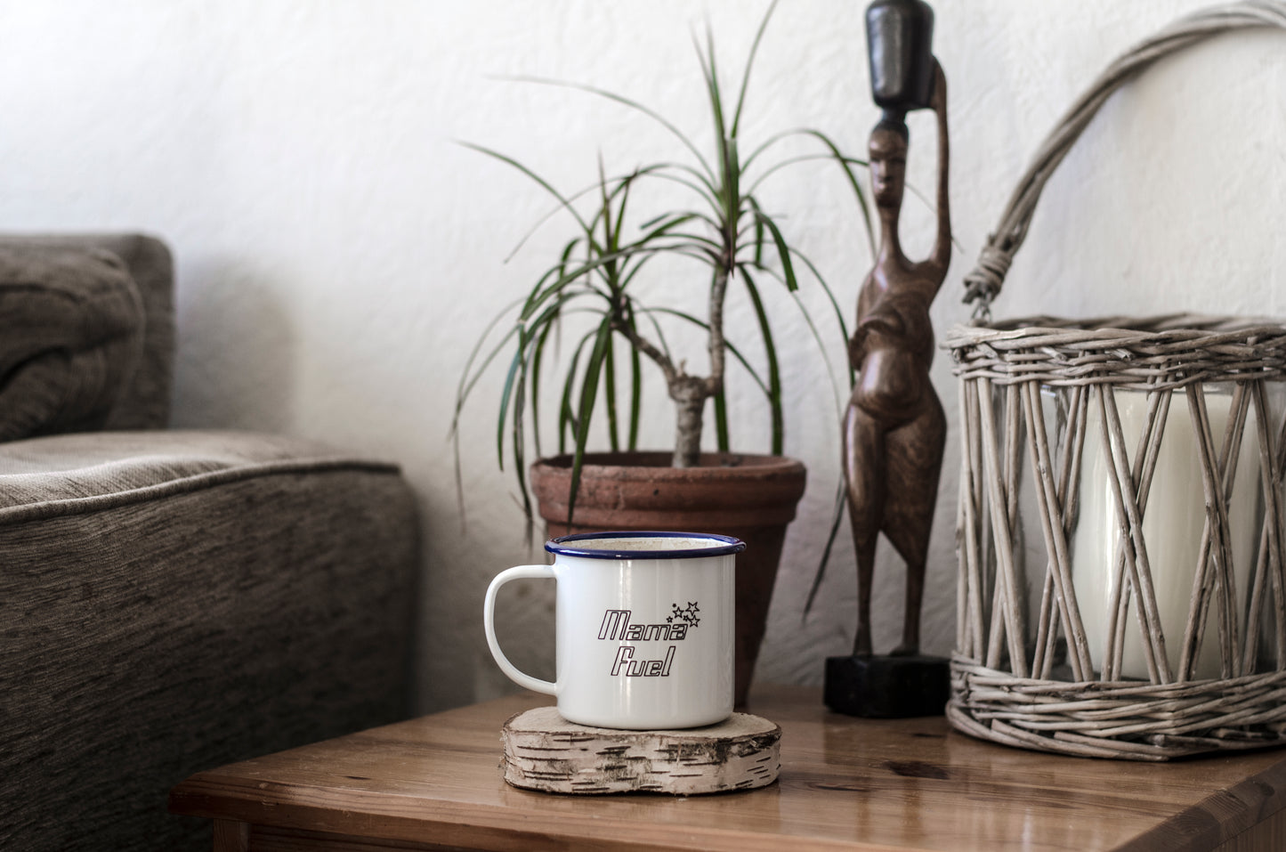 Mama Fuel - Engraved Enamel Mug - One Mama One Shed