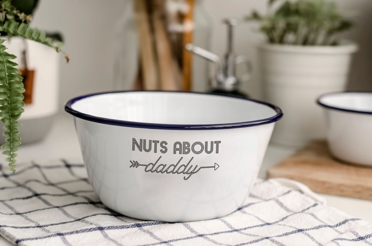 Nuts About - Engraved Enamel Bowl - One Mama One Shed