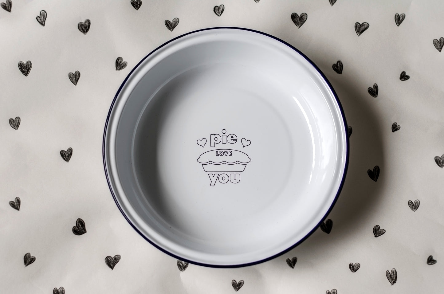 Pie Love You - Engraved Enamel Pie Dish - One Mama One Shed