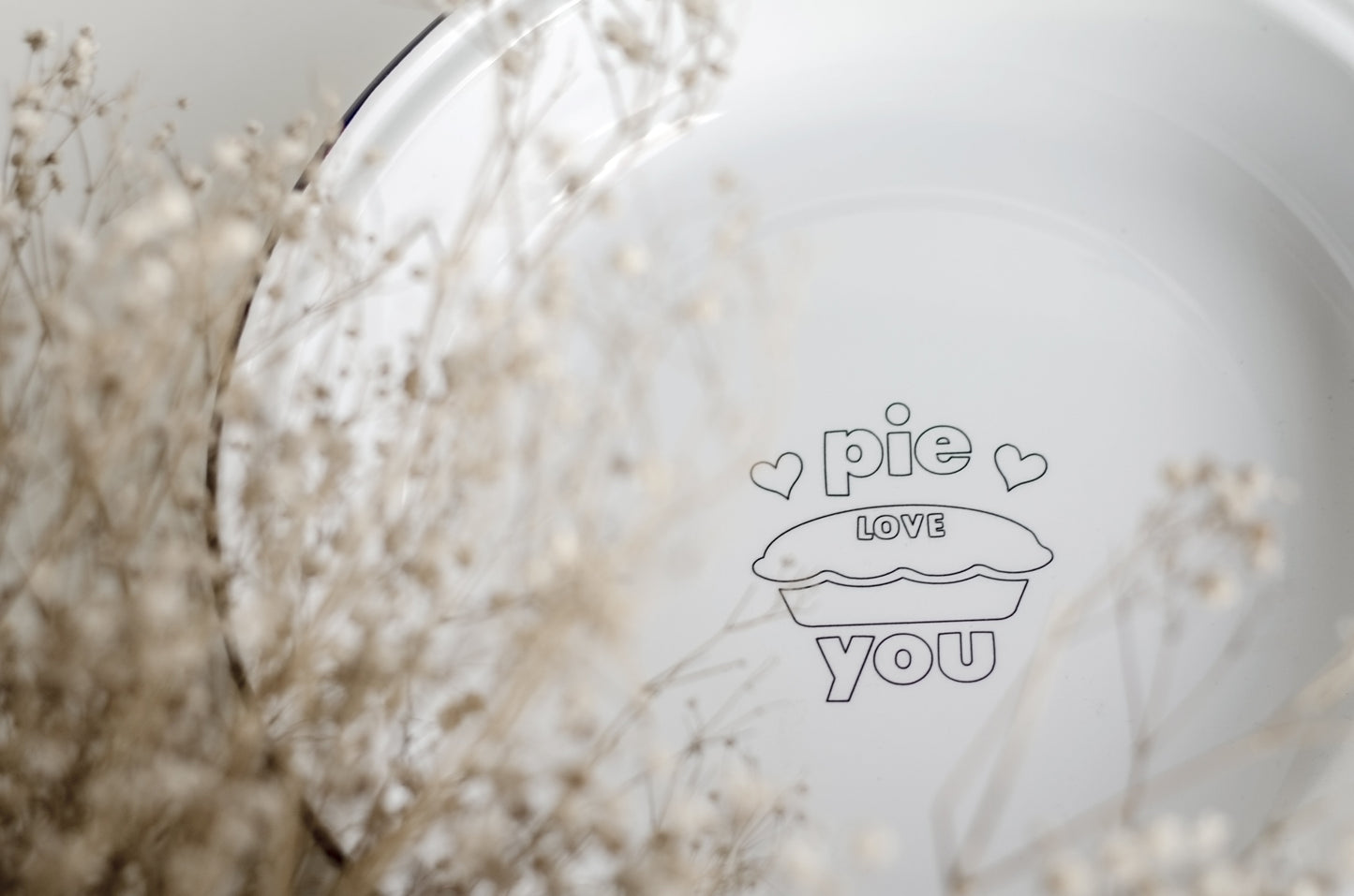 Pie Love You - Engraved Enamel Pie Dish - One Mama One Shed