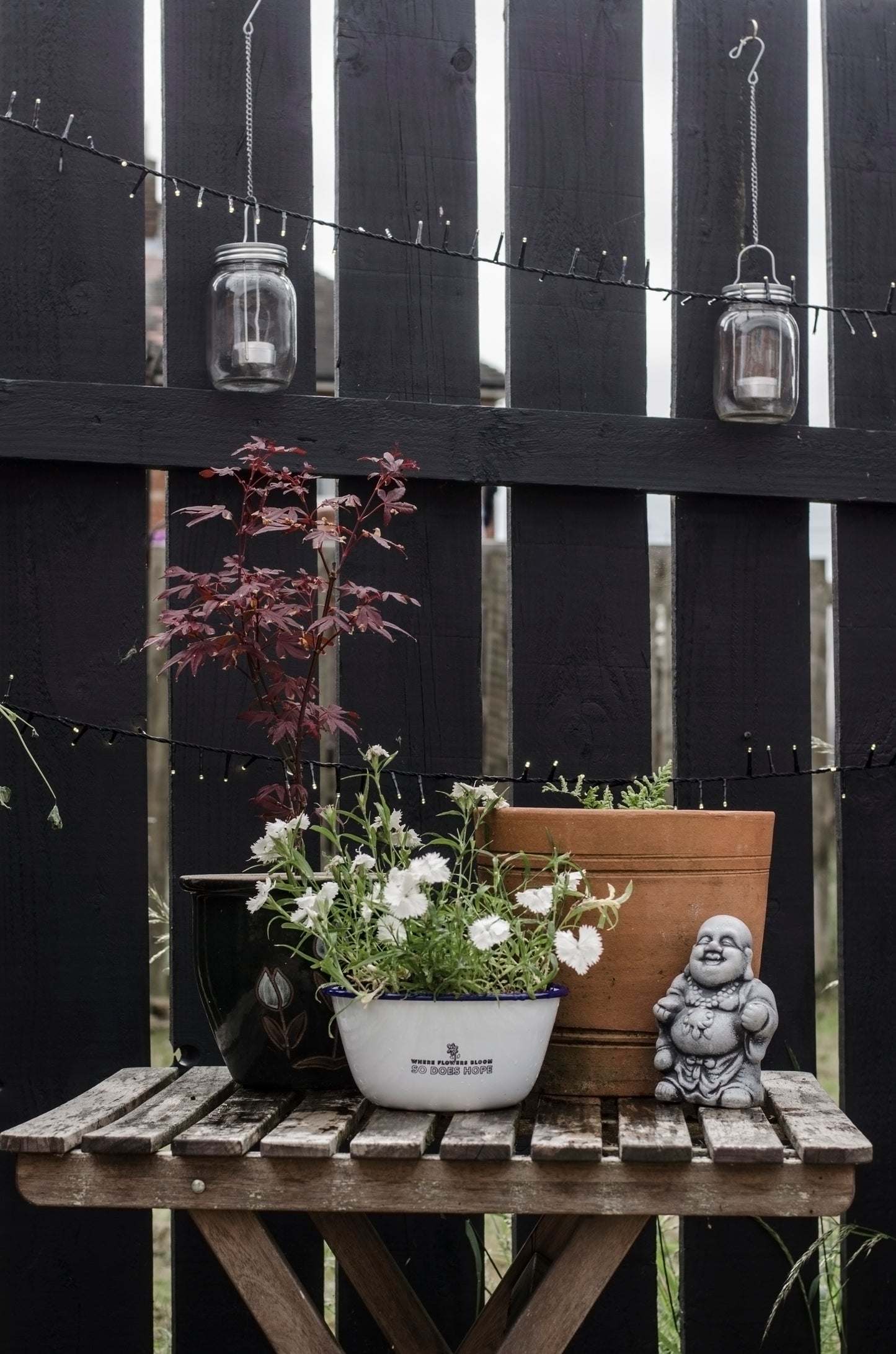 Where Flowers Bloom So Does Hope - Engraved Enamel Planter - One Mama One Shed