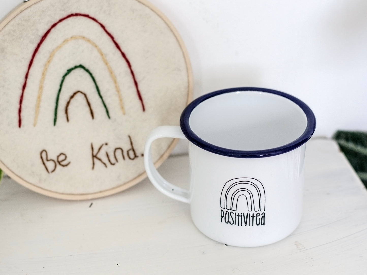 Positivitea - Engraved Enamel Mug - One Mama One Shed