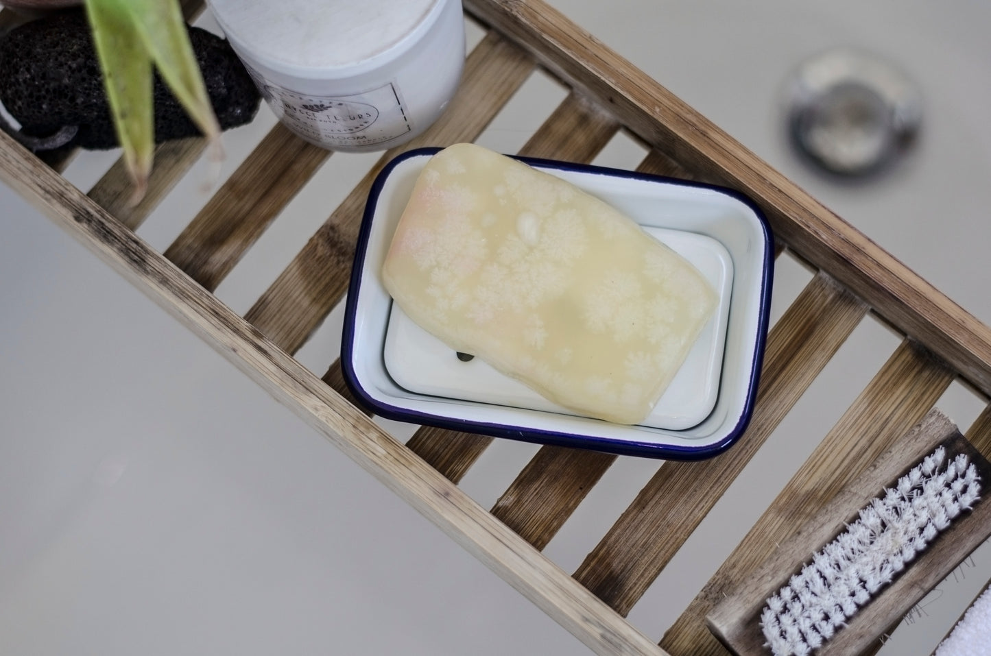 Keeping Clean + Green - Engraved Enamel Soap Dish - One Mama One Shed
