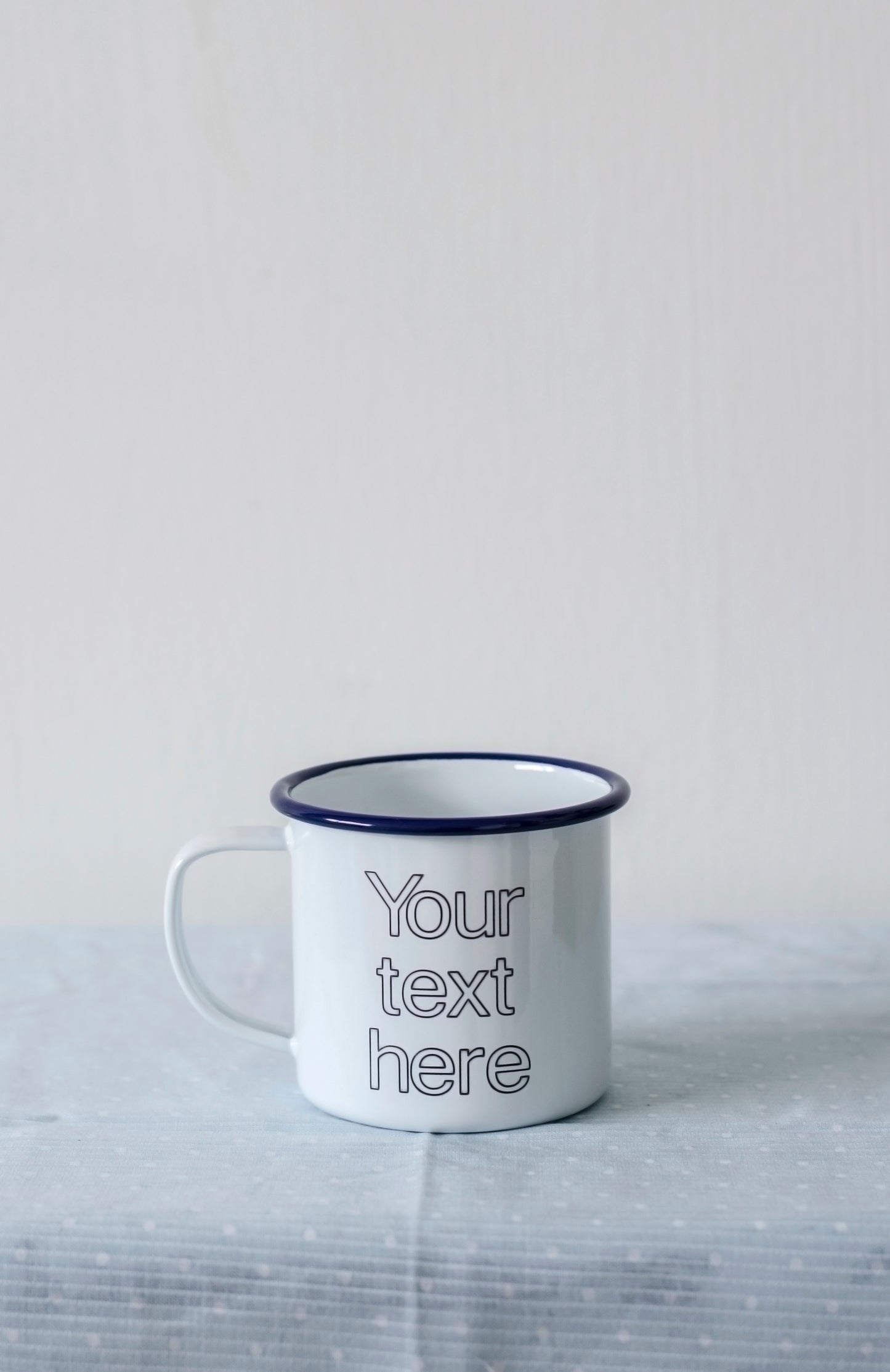 Your Text Here - Engraved Enamel Mug - One Mama One Shed