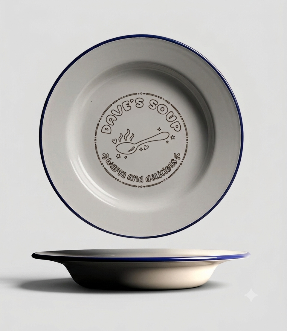 Personalised Enamel Soup Plate