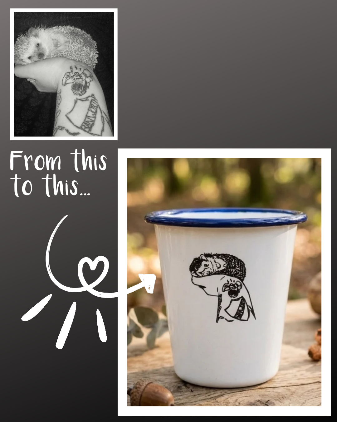 Custom Photo Line Drawing Engraved Enamelware | One Mama One Shed - One Mama One Shed