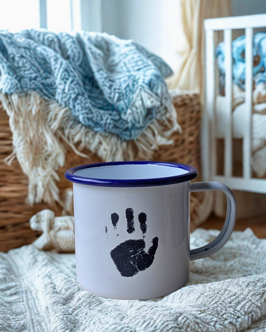 Your Child's Handprint - Engraved Enamelware