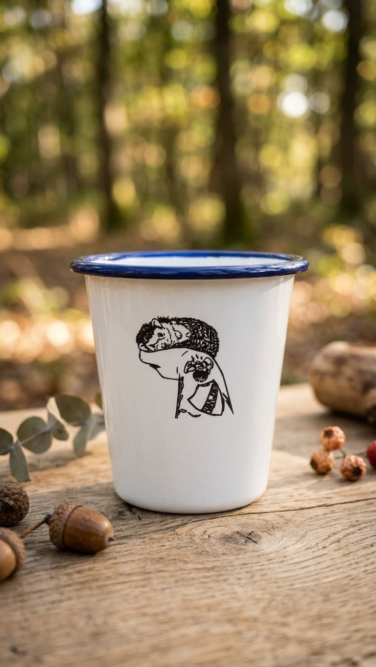 Custom Photo Line Drawing Engraved Enamelware | One Mama One Shed - One Mama One Shed
