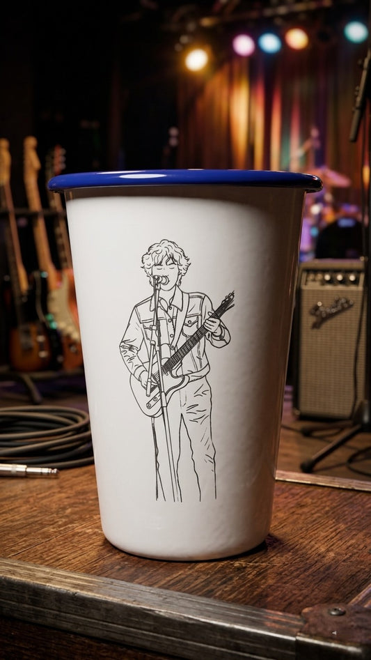 Custom Photo Line Drawing Engraved Enamelware | One Mama One Shed - One Mama One Shed