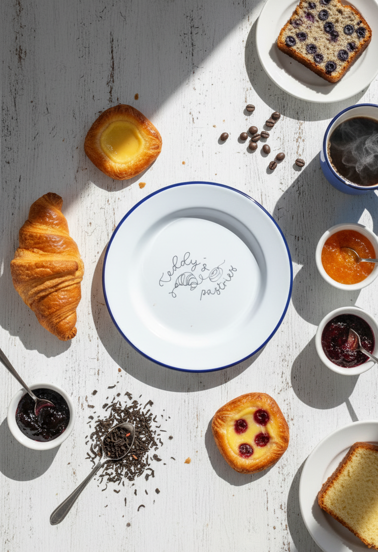 Pastry Plate - Engraved Enamel Plate