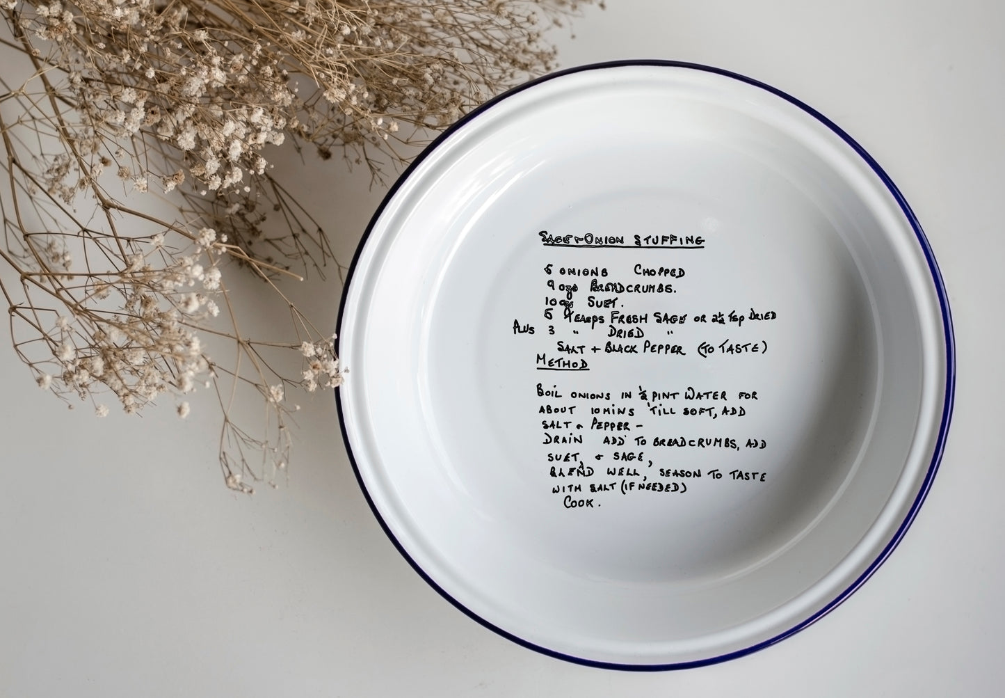 Your Recipe Here - Engraved Enamel Pie Dish - One Mama One Shed