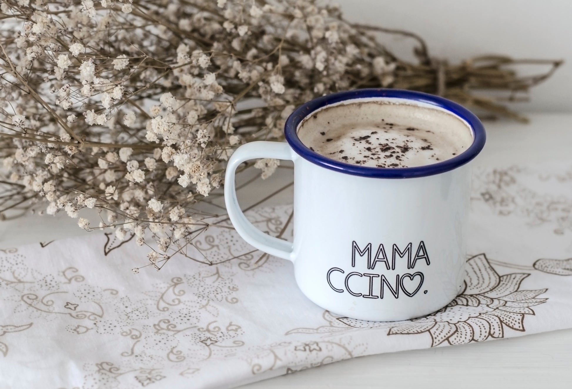 Mamaccino - My Ccino Mugs For Mums - Engraved Enamel Mug - One Mama One Shed