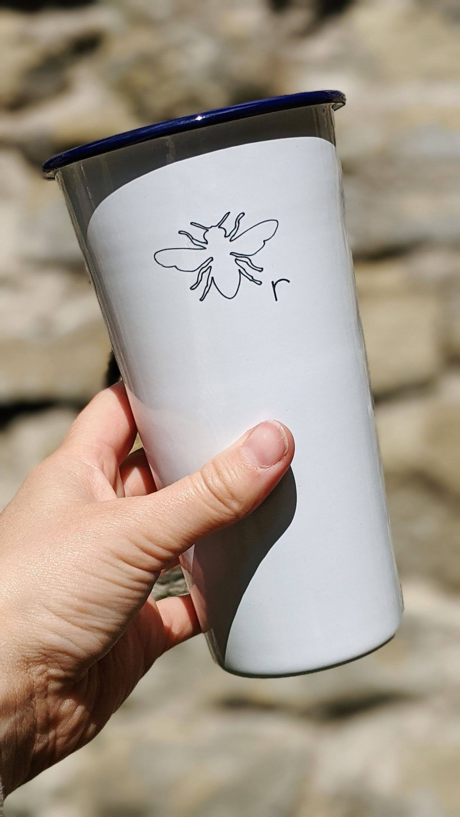 Beer - Engraved Enamel Tumbler - One Mama One Shed