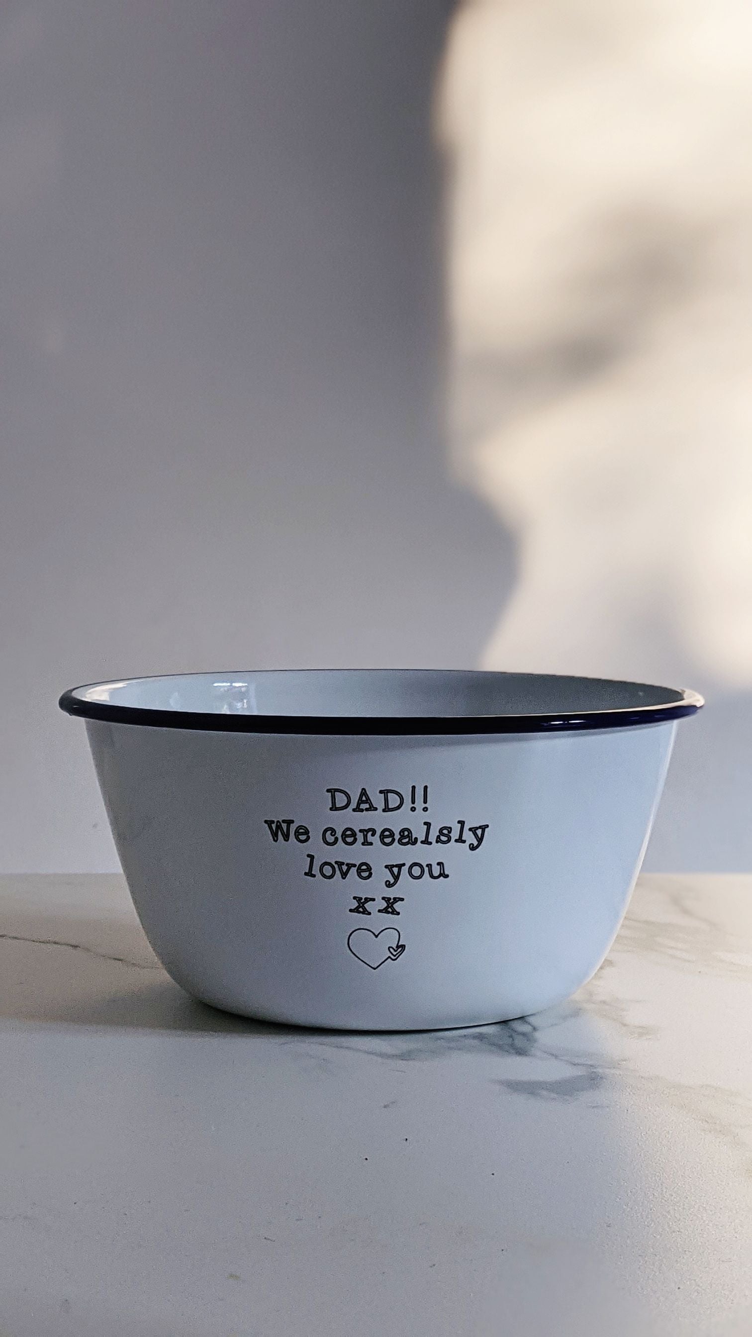 Personalised I Cerealsly Love You - Engraved Enamel Breakfast Bowl - One Mama One Shed