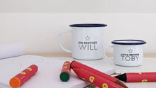 Personalised Brother and Sister - Engraved Enamel Mugs - One Mama One Shed