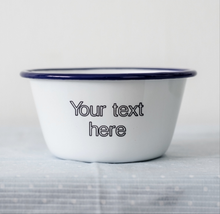 Your Text Here - Engraved Enamel Snack Bowl/Planter - One Mama One Shed