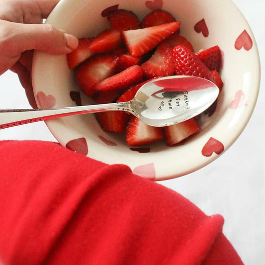 Eating For Two - Pregnancy - Hand Stamped Vintage Dessert/Cereal Spoon - One Mama One Shed