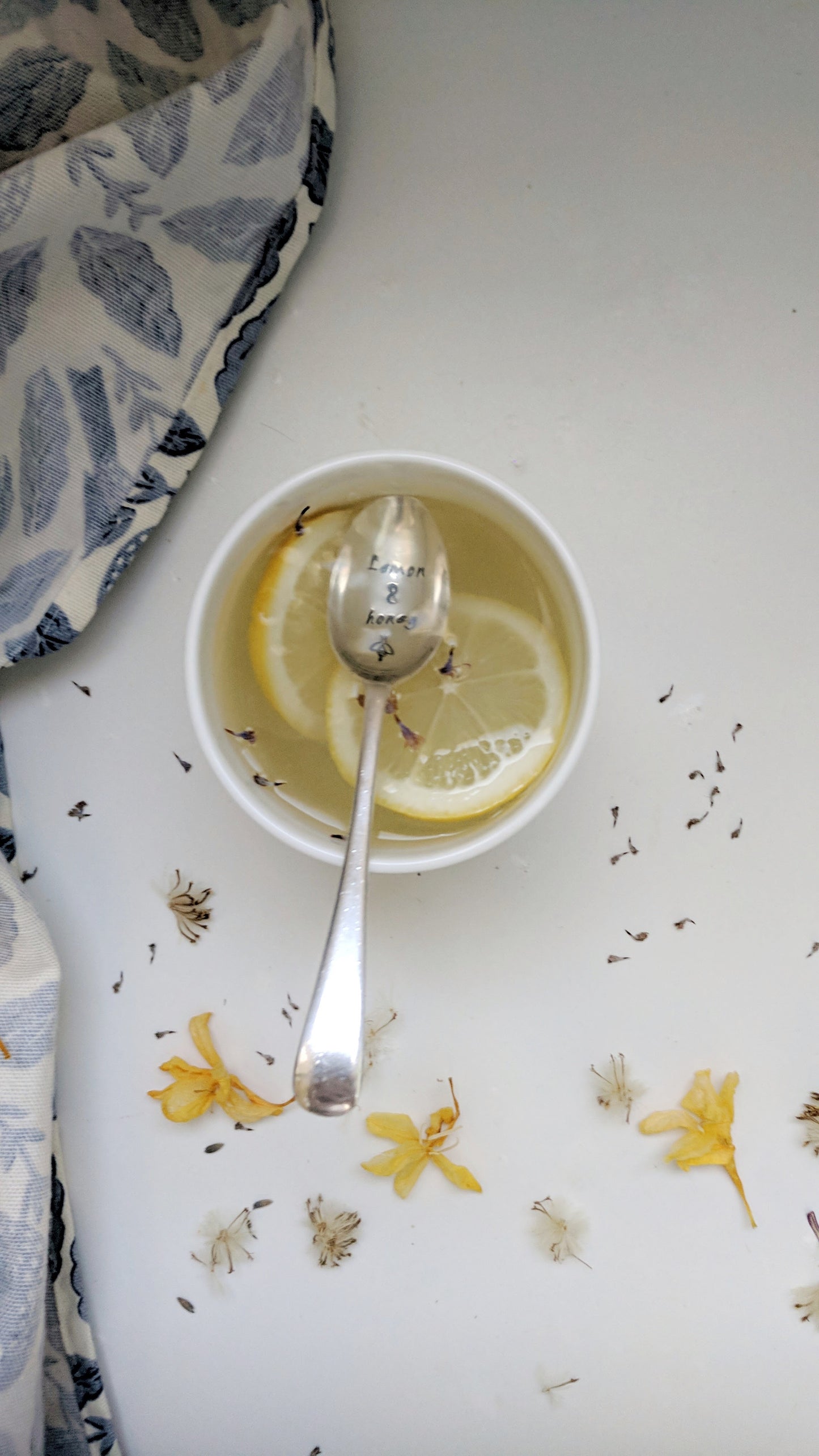 Lemon and Honey  - Hand Stamped Engraved Spoon - One Mama One Shed