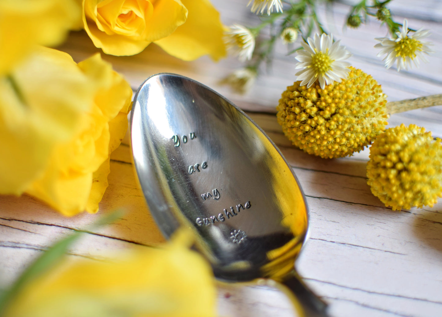 You Are My Sunshine - Hand Stamped Engraved Spoon - Vintage Table Spoon - One Mama One Shed