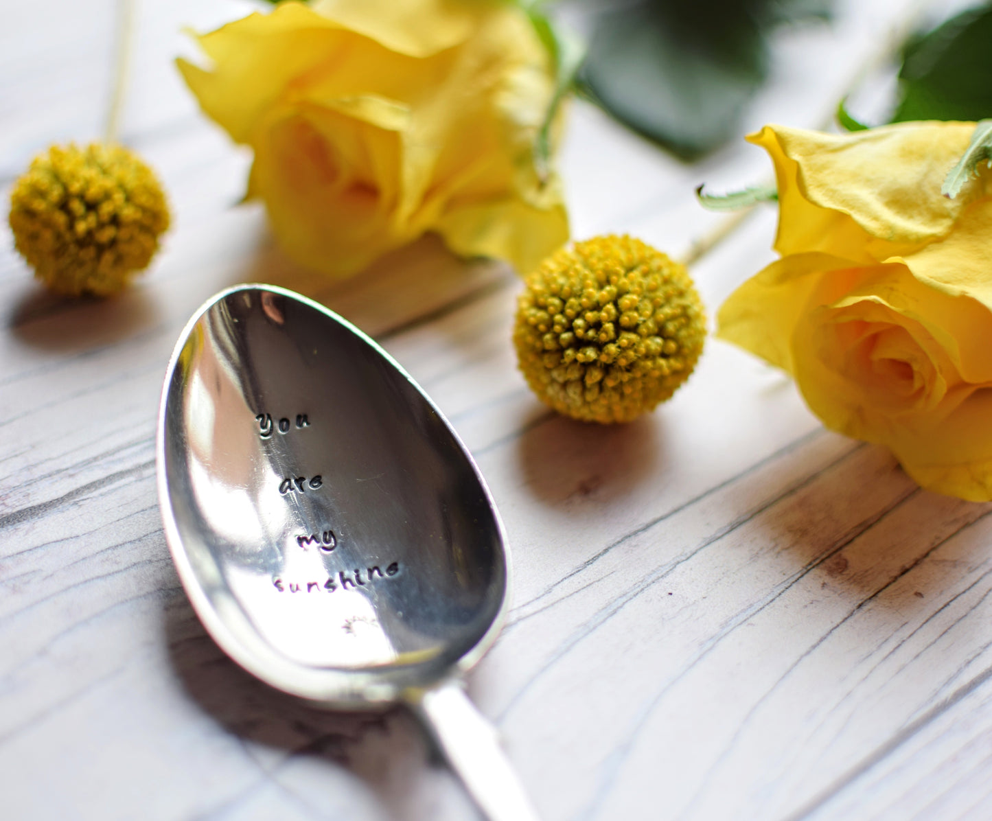 You Are My Sunshine - Hand Stamped Engraved Spoon - Vintage Table Spoon - One Mama One Shed